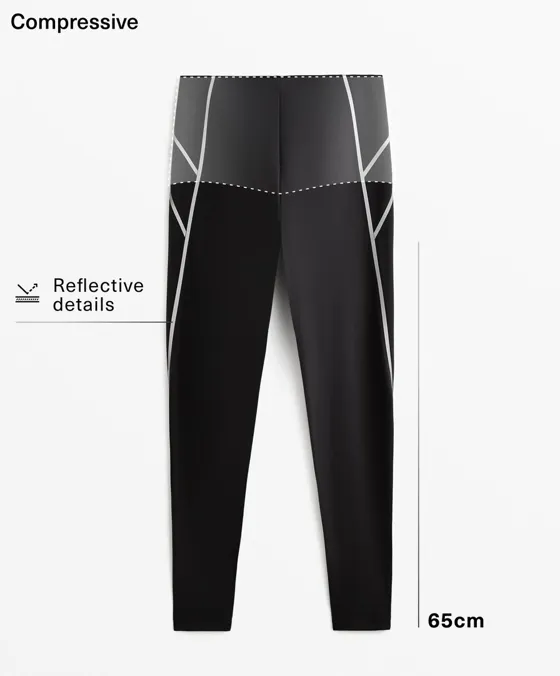 Компрессионные светоотражающие легинсы Compressive длиной 65 см