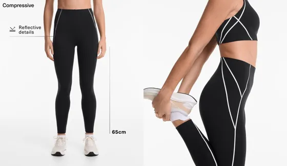Компрессионные светоотражающие легинсы Compressive длиной 65 см