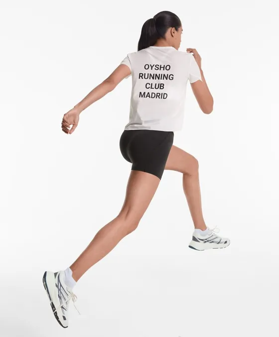 T-shirt justa técnica de manga curta Running Club Madrid