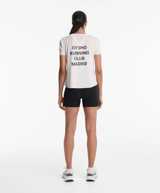 T-shirt justa técnica de manga curta Running Club Madrid