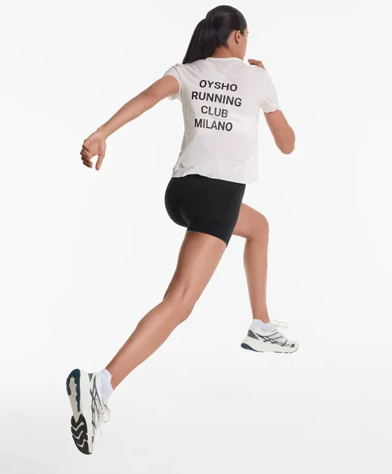 T-shirt justa técnica de manga curta Running Club Milano