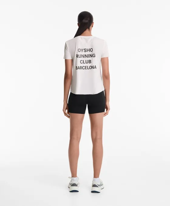 T-shirt justa técnica de manga curta Running Club Barcelona