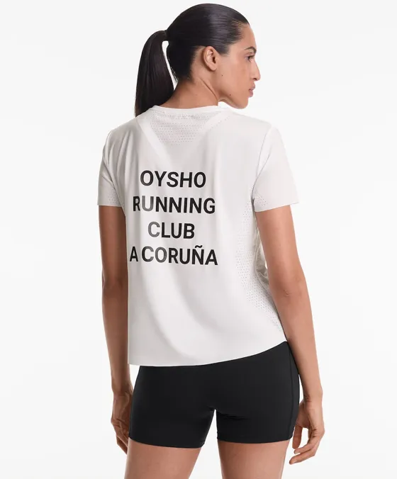 T-shirt justa técnica de manga curta Running Club A Coruña