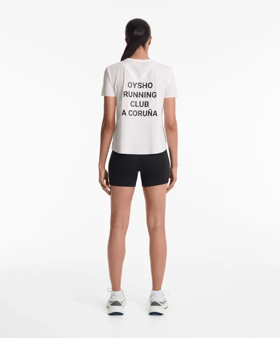 T-shirt justa técnica de manga curta Running Club A Coruña