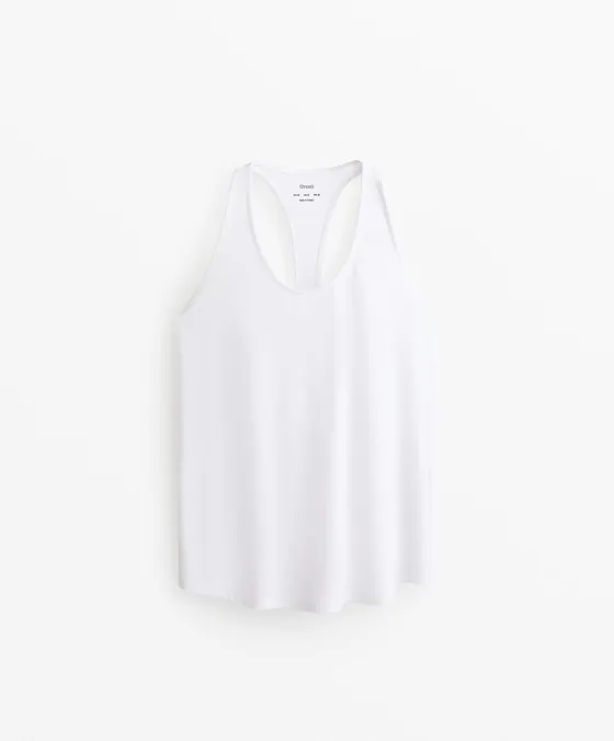 Майка из смесового модала на широких бретелях