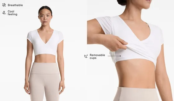 Tank top cruzado rib em mistura de modal