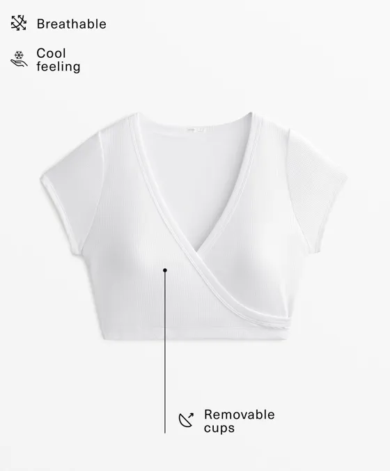 Tank top cruzado rib em mistura de modal