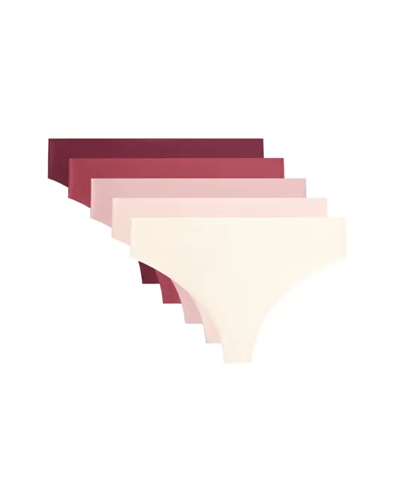 Pack de 5 cuecas tanga em mistura de poliamida laser cut