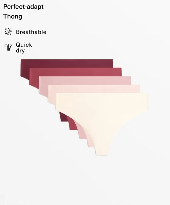Pack de 5 cuecas tanga em mistura de poliamida laser cut