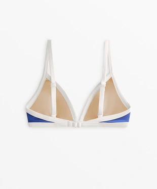 Топ бикини с треугольными чашками и контрастной окантовкой- Заказать в России