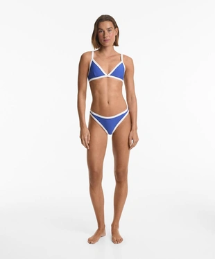 Топ бикини с треугольными чашками и контрастной окантовкой- Заказать в России