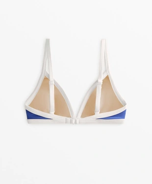 Топ бикини с треугольными чашками и контрастной окантовкой- Заказать в России