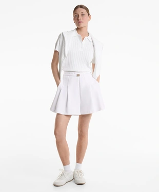 Шорты-бермуды с пряжкой, из ткани пике с хлопком- Заказать в России