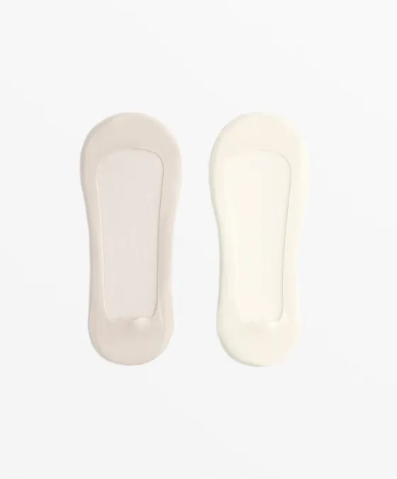 Pack de 2 pares de meias invisíveis com microfibra low cut