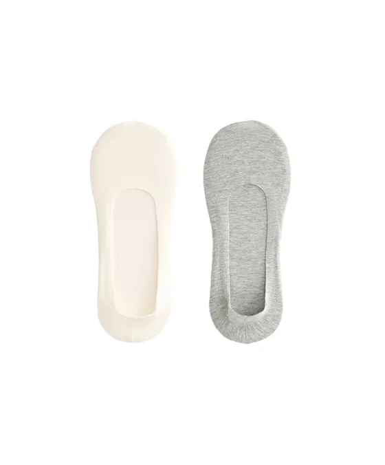 Pack de 2 pares de meias invisíveis mistura de algodão medium cut