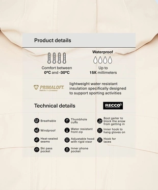 Водонепроницаемый комбинезон PRIMALOFT® FEEL THE PERFORMANCE TM SKI- Заказать в России