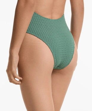 BUBBLE-TEXTURE CROCHET HALTER SWIMSUIT- Заказать в России