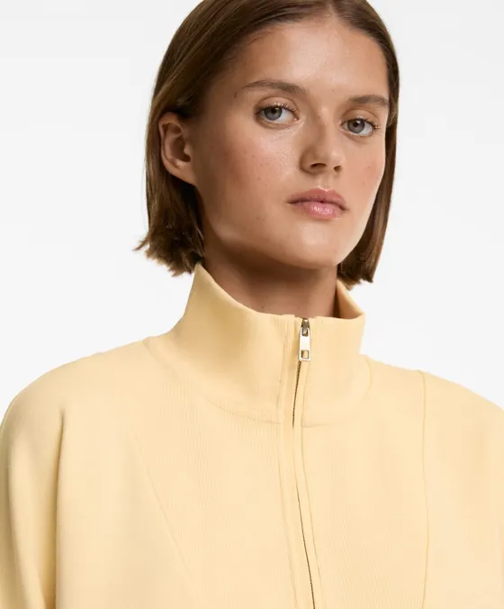 Sweatshirt com algodão e modal e fecho de correr