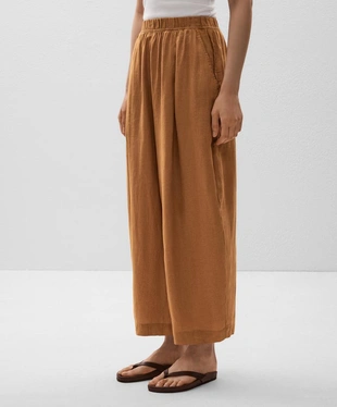 Короткие брюки-бананы из 100%-го льна- Заказать в России