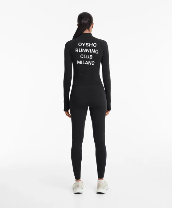 Casaco técnico light warm costuras Oysho Running Club Milano