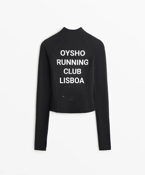 Casaco técnico light warm costuras Oysho Running Club Lisboa