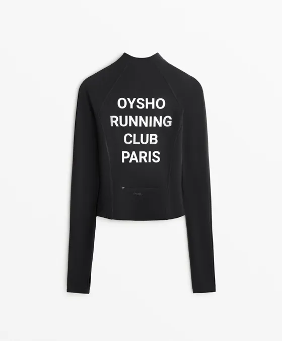 Casaco técnico light warm costuras Oysho Running Club Paris