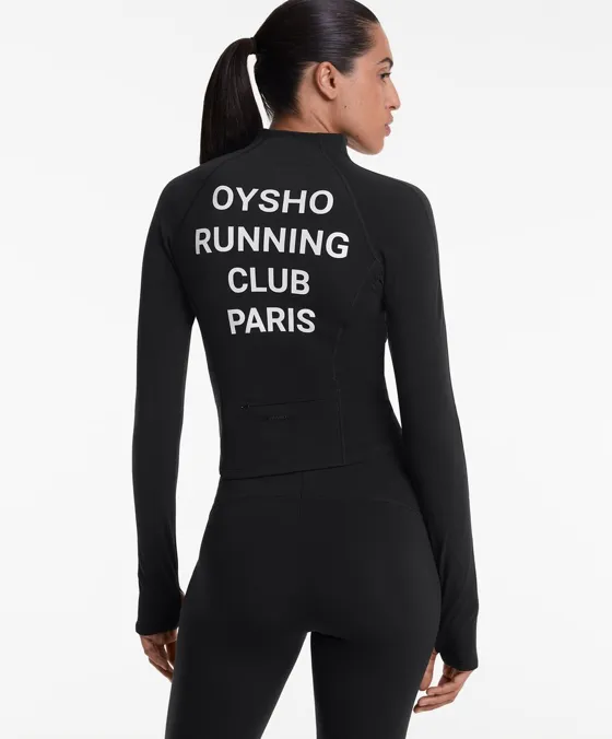 Casaco técnico light warm costuras Oysho Running Club Paris