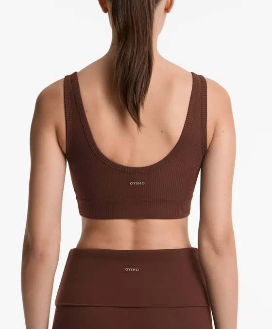 Топ Comfortlux с вырезом хенли и открытой спинкой, ткань в рубчик