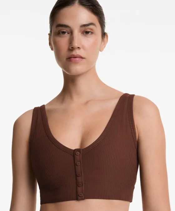 Топ Comfortlux с вырезом хенли и открытой спинкой, ткань в рубчик