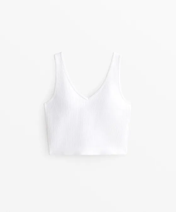 Топ-майка с рельефным узором «косы»