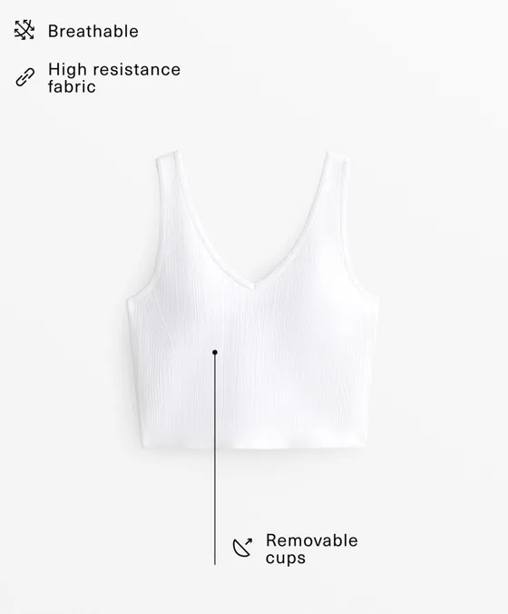 Топ-майка с рельефным узором «косы»