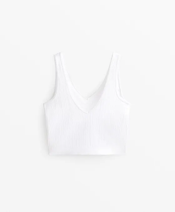 Топ-майка с рельефным узором «косы»