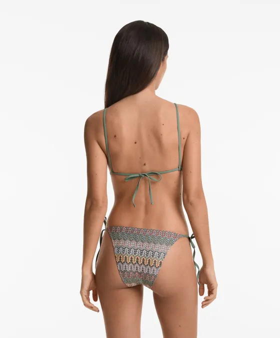 Топ бикини с треугольными чашками из кружева кроше