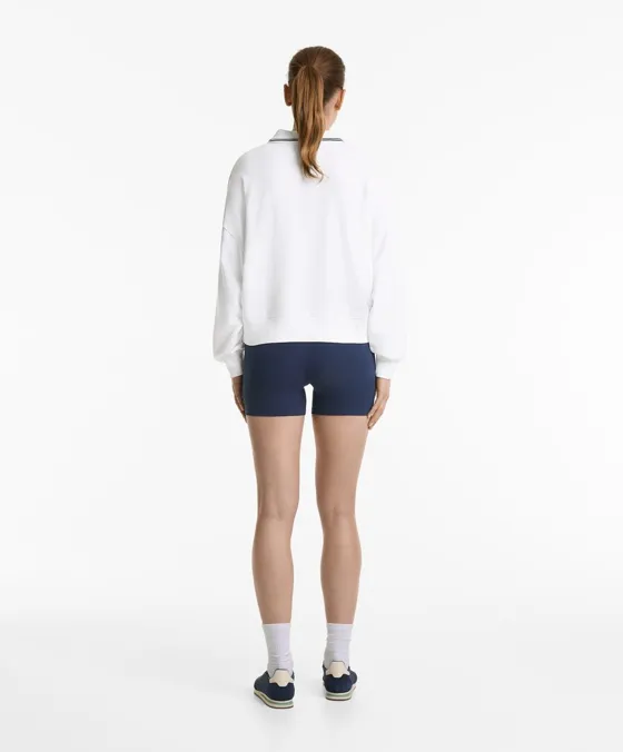 Толстовка с воротником поло, из ткани с хлопком и модалом