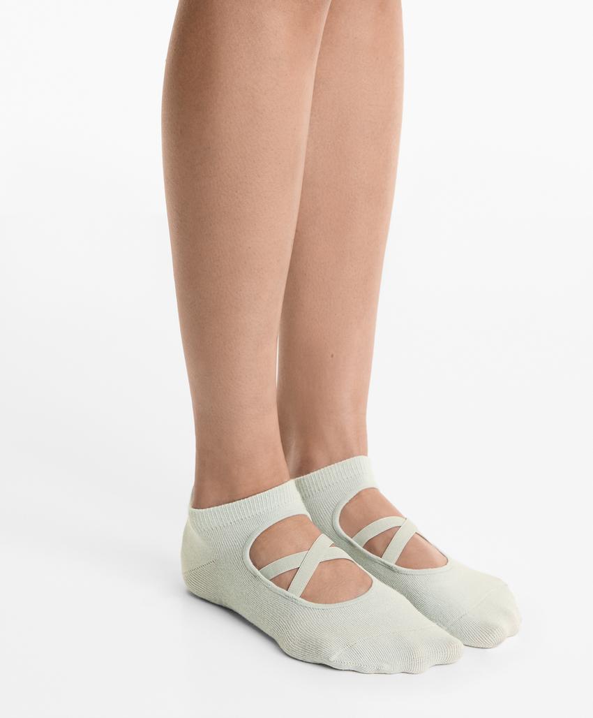 2 пары носков из смесового хлопка с лентами для йоги и пилатеса