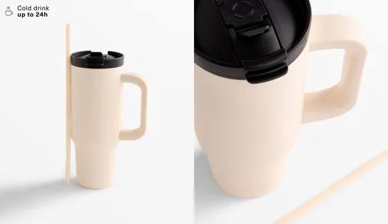 Garrafa-caneca com pega