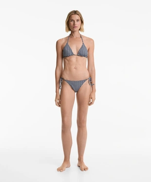 Полуоткрытые плавки бикини с завязками из жаккардовой ткани- Заказать в России