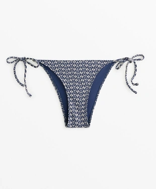 Полуоткрытые плавки бикини с завязками из жаккардовой ткани- Заказать в России