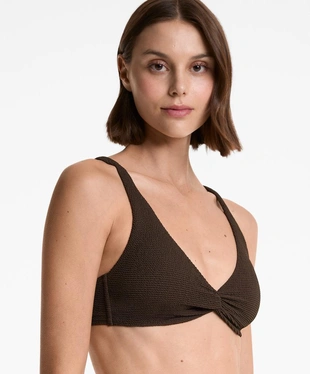 Топ бикини халтер из жатой ткани- Заказать в России