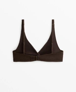 Топ бикини халтер из жатой ткани- Заказать в России