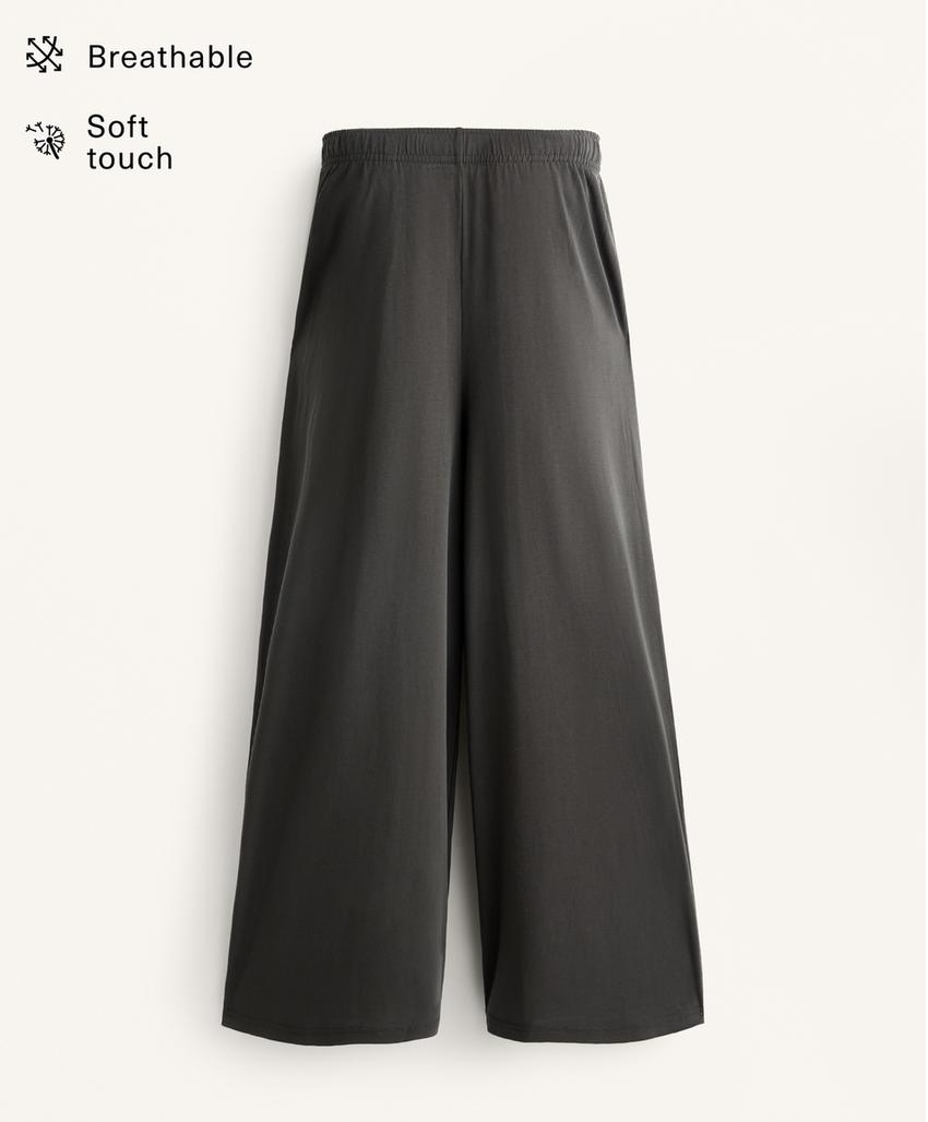 Широкие короткие брюки из струящейся ткани с модалом