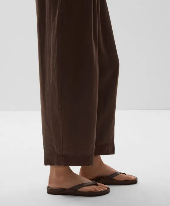 Короткие брюки-бананы из 100%-го льна