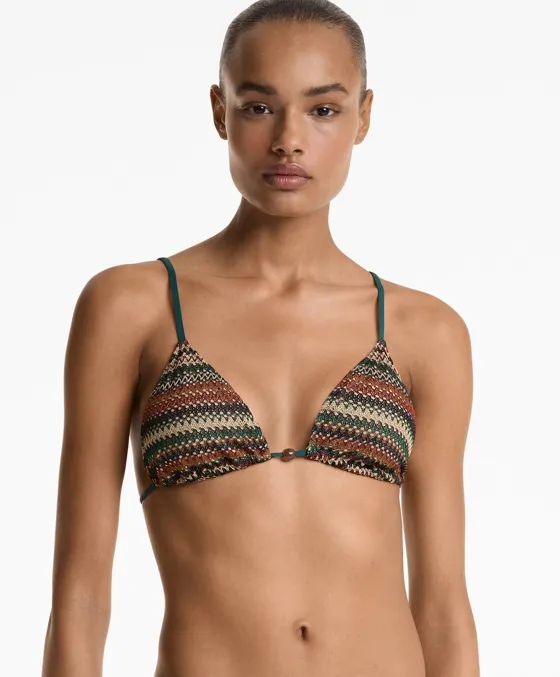 Топ бикини с треугольными чашками из кружева кроше