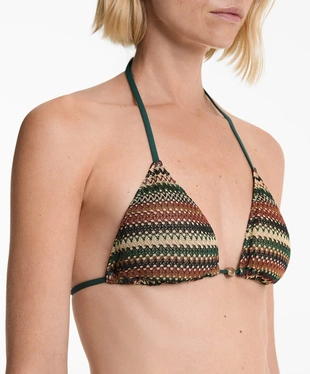 Топ бикини с треугольными чашками из кружева кроше- Заказать в России