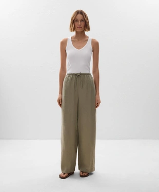 Прямые брюки из 100%-го льна- Заказать в России