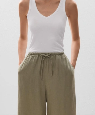 Прямые брюки из 100%-го льна- Заказать в России