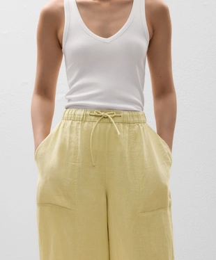 Брюки-бананы из 100% льна- Заказать в России