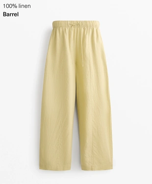 Брюки-бананы из 100% льна- Заказать в России