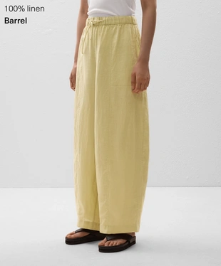 Брюки-бананы из 100% льна- Заказать в России