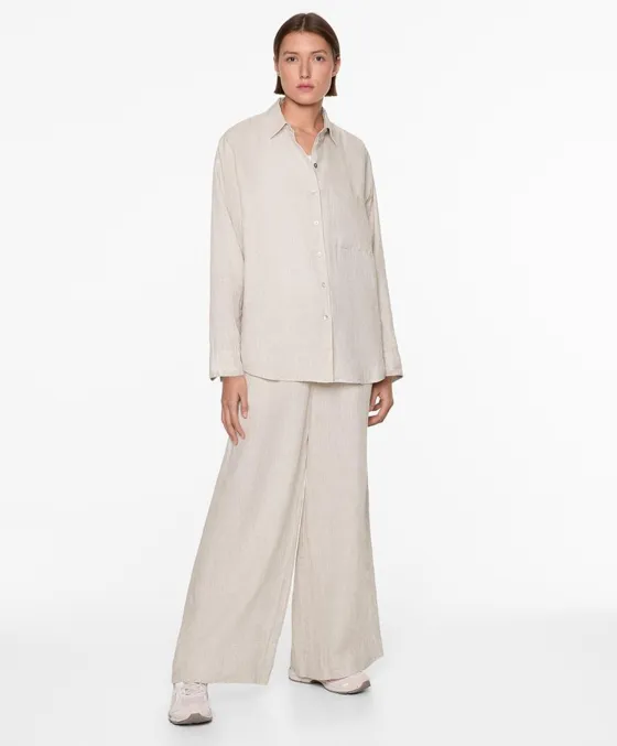 Рубашка свободного кроя из 100%-го льна